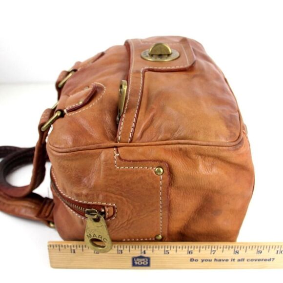 Marc by Marc Jacobs TAN BROWN GENUINE LEATHER TOTE SHOULDER BAG HANDBAG PURSE - Picture 11 of 12